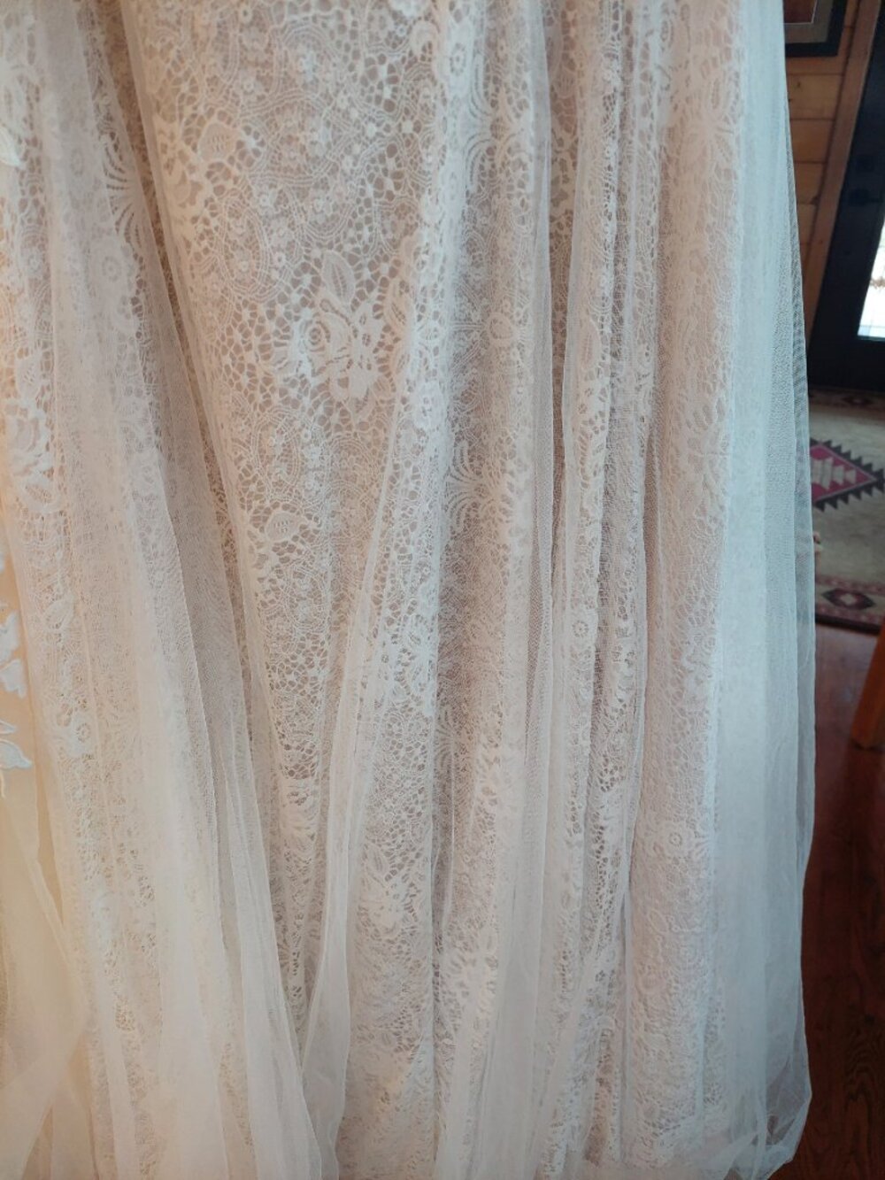 Essense of Australia IVORY 3D flower 2 lace layers Boho Wedding dress size 20 - Picture 15 of 16